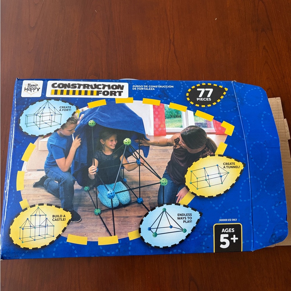 Construction Fort Building Set for Kids - Blue